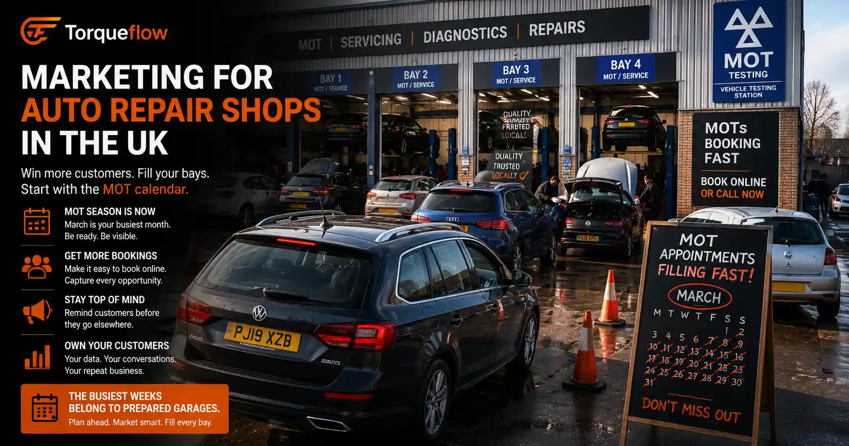 Marketing for auto repair shops in the UK starts with the MOT calendar